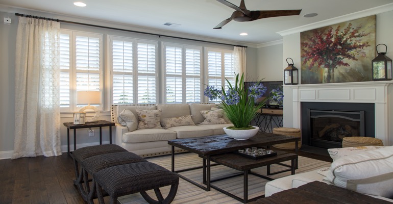 Interior Shutters in Sacramento Living Room